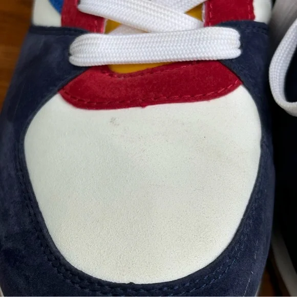 Tremor n Ryan Faux Suede White Blue Red Lace Up Low Casual Sneakers Mens 7 - Picture 4 of 9